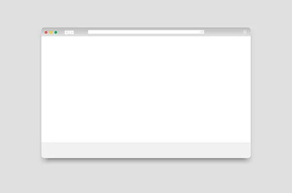 Internet Browser Fenster Attrappe Webseiten Fenster Für Computer Leere Browser — Stockvektor