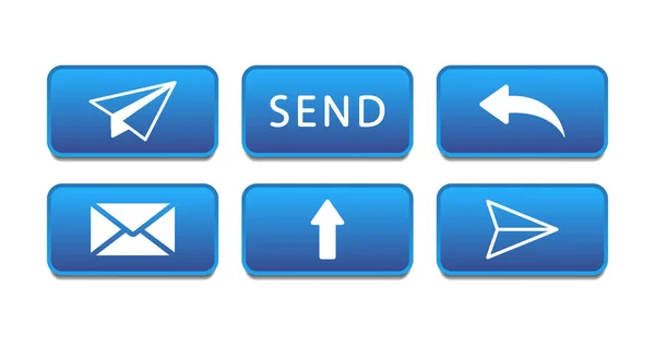 Κουμπιά Για Στείλουμε Ένα Μήνυμα Στείλε Κουμπιά Εικονίδια Αλληλογραφίας Εικονογράφηση — Διανυσματικό Αρχείο