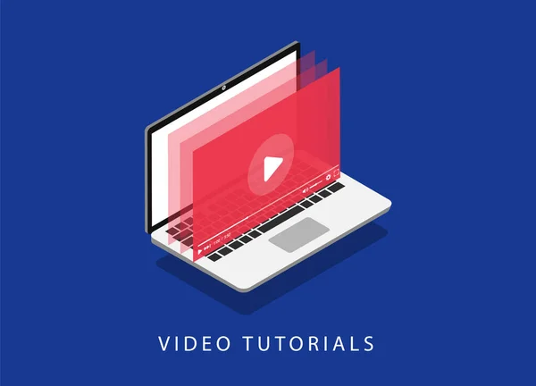 Tutoriels Vidéo Formation Ligne Webinaire Page Débarquement Pages Web Modernes — Image vectorielle