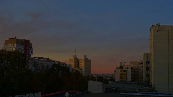 Noite Aproxima Cidade — Fotografia de Stock