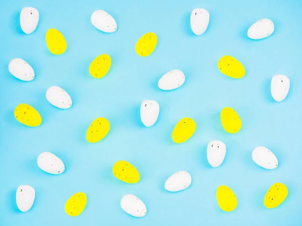 Background Screen Saver Tender Eggs Easter Concept Painted White Yellow — Stock Photo, Image