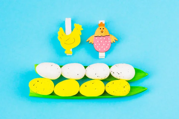 Easter Egg Pod Koncept Målade Gula Ägg Krashenka Lie Ett — Stockfoto