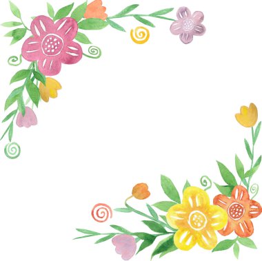 Çiçek ve yaprakları anneler günü, Sevgililer günü, düğün için suluboya resim