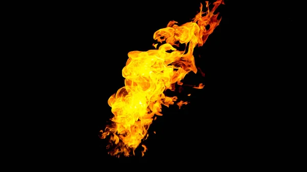 Flammen auf schwarzem Hintergrund. Feuer auf schwarzem Hintergrund isoliert. Brandmuster. — Stockfoto