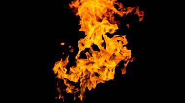 Siyah arka planda ateş alevler. siyah arka plan izole ateş. Yangın desenleri.