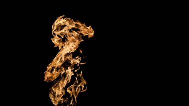 Siyah arka planda ateş alevleri. siyah arka plan isolat yangın