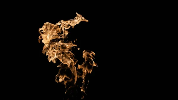 Fire flames on black background. fire on black background isolat — Stock Photo, Image