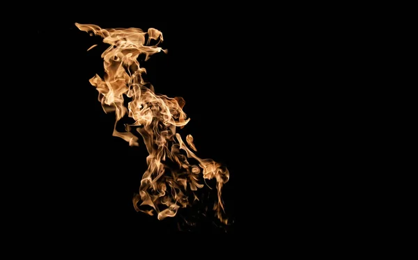 Fire flames on black background. fire on black background isolat — Stock Photo, Image