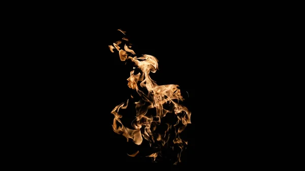Ohnivé plameny na černém pozadí. požár na černém pozadí isolat — Stock fotografie