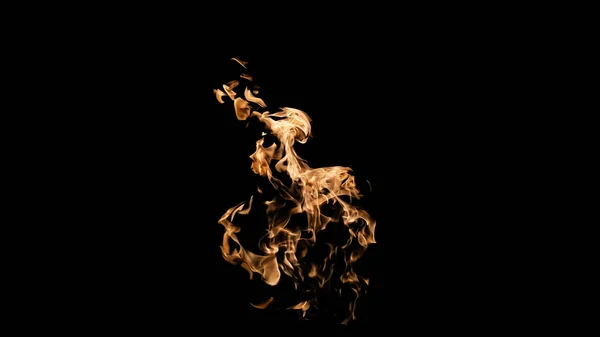 Llamas de fuego sobre fondo negro. fuego sobre fondo negro isolat — Foto de Stock