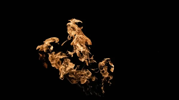 Fire flames on black background. fire on black background isolat — Stock Photo, Image