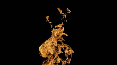 Siyah arka planda ateş alevleri. siyah arka plan isolat yangın