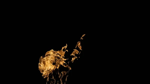 Fire flames on black background. fire on black background isolat — Stock Photo, Image