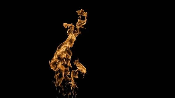 Llamas de fuego sobre fondo negro. fuego sobre fondo negro isolat —  Fotos de Stock