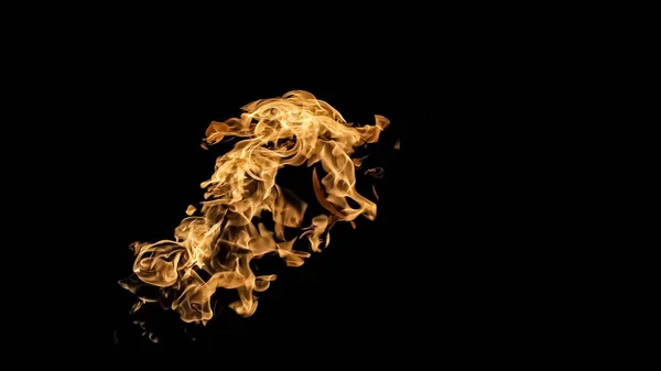 Llamas de fuego sobre fondo negro. fuego sobre fondo negro isolat —  Fotos de Stock