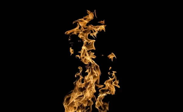 Llamas de fuego sobre fondo negro. fuego sobre fondo negro isolat —  Fotos de Stock