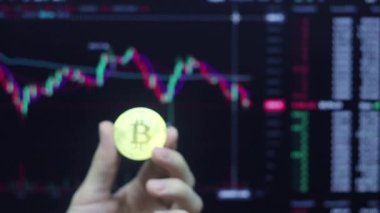 Elektronik para sikkesi, işlem takviminden önce bitcoin yakın plan. E-Ticaret ve para değişimi internette var. Tüccarın ticaret grafikleri ve bitcoin parası. Şifreleme için elektronik pazarlama