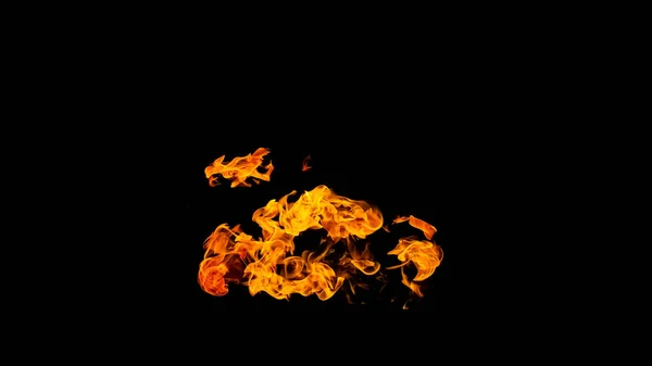 Fire Flames Black Background Isolated Burning Gas Gasoline Burns Fire — Stock Photo, Image