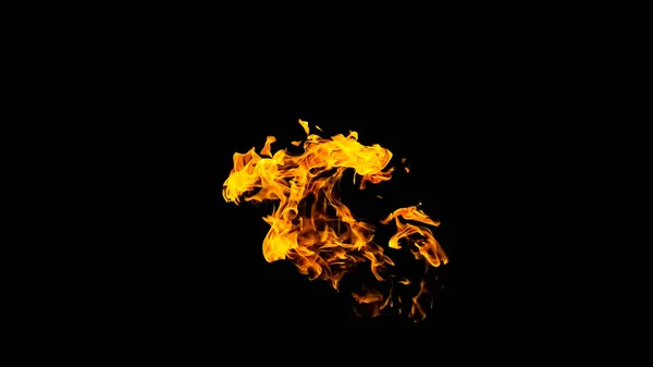 Fire Flames Black Background Isolated Burning Gas Gasoline Burns Fire — Stock Photo, Image