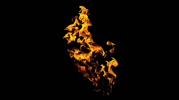 Fire Flames Black Background Isolated Burning Gas Gasoline Burns Fire — Stock Photo, Image