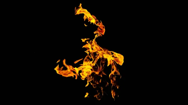 Oheň Plameny Černém Pozadí Izolované Hořící Plyn Nebo Benzín Hoří — Stock fotografie