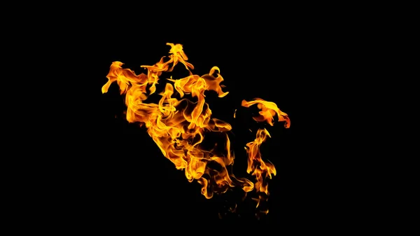 Fire Flames Black Background Isolated Burning Gas Gasoline Burns Fire — Stock Photo, Image