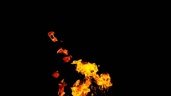 Огонь Пламени Черном Фоне Изолирован Горящий Газ Бензин Горит Огнем — стоковое фото