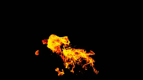 Fire Flames Black Background Isolated Burning Gas Gasoline Burns Fire — Stock Photo, Image