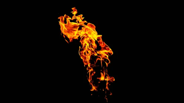 Fire Flames Black Background Isolated Burning Gas Gasoline Burns Fire — Stock Photo, Image