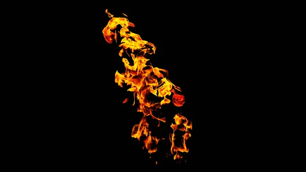 Fire Flames Black Background Isolated Burning Gas Gasoline Burns Fire — Stock Photo, Image