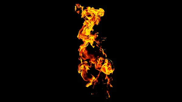 Fire Flames Black Background Isolated Burning Gas Gasoline Burns Fire — Stock Photo, Image