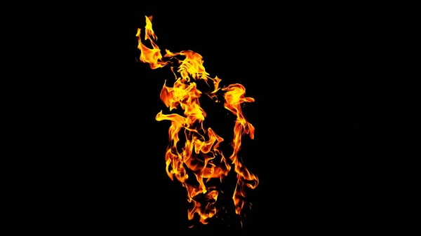 Fire Flames Black Background Isolated Burning Gas Gasoline Burns Fire — Stock Photo, Image