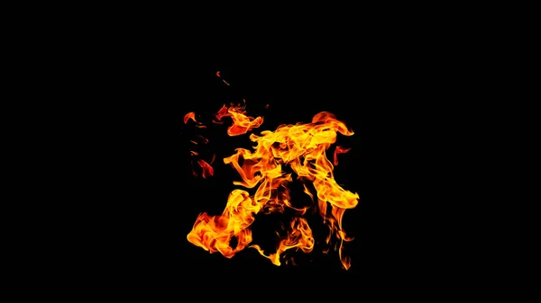 Fire Flames Black Background Isolated Burning Gas Gasoline Burns Fire — Stock Photo, Image