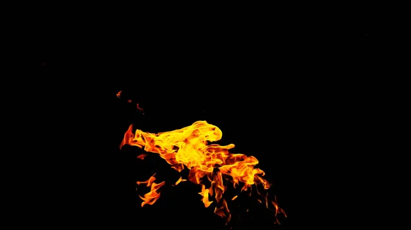 Siyah Arka Plandaki Yangın Alevleri Izole Edildi Ateş Alevlerle Yanan — Stok fotoğraf