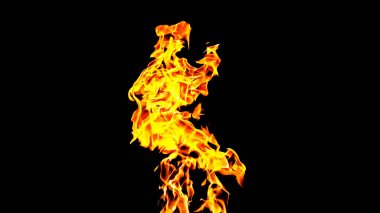 Siyah arka plandaki yangın alevleri izole edildi. Ateş ve alevlerle yanan benzin ya da benzin yanıkları. Yanan kıvılcımlar, ateş şekilleri. Karanlıkta fotokopi uzayı ile cehennem ateşi parlıyor.