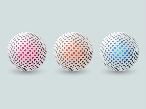 Abstract Spheres Set Decorative Balls Design Vector Illustration — Stock Vector