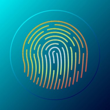 Parmak izi düğme. Vektör çizim.