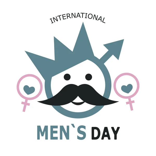 Ημέρα Της Διεθνούς Ανδρών Πανό Μορφή Ενός Συμβόλου Ενός Άνδρα — Διανυσματικό Αρχείο