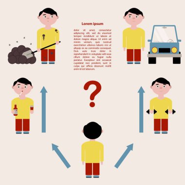 Bir insanın hayat yolunu seçme kavramı. Infographics. Vektör çizim.