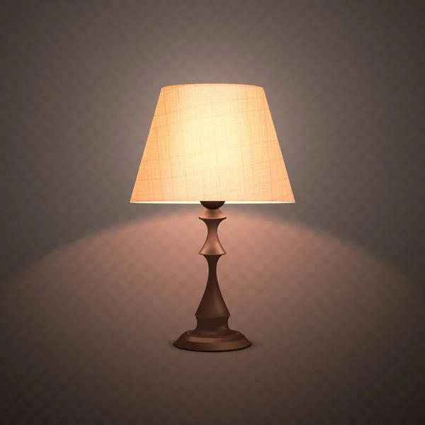 Decorative realistic luminous night lamp, floor lamp on a transparent background. Vector illustration.