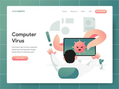 Bilgisayar Virüs İllüstrasyon Kavramı. Biz modern tasarım konsepti