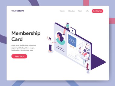 Üyelik İllüstrasyon Kavramı'nın açılış sayfası şablonu. Isomet