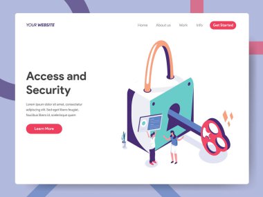 Erişim ve Güvenlik İllüstrasyon Concep açılış sayfası şablonu