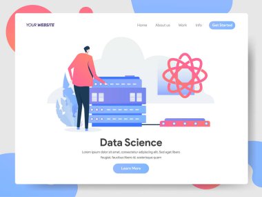 Veri Bilimi İllüstrasyon Kavramı'nın açılış sayfası şablonu. Modu