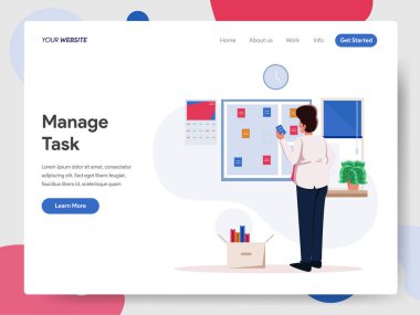 İşadamı Yönetim Görevi On Board İllüstrasyon Kavramı. Modern 