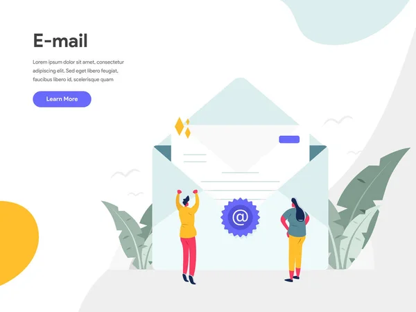 Email Illustration Concept. Concept moderne de design plat de web pa — Image vectorielle