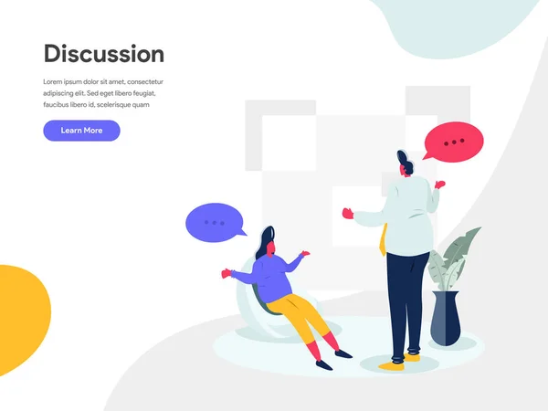Discussion Illustration Concept. Modern flat design concept of w