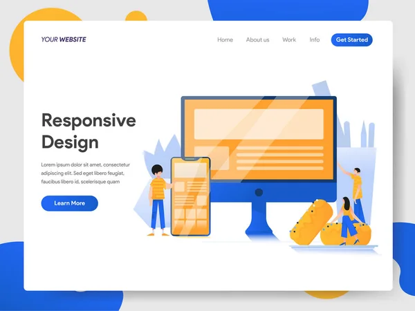 Landing Page Vorlage des responsive Design Illustrationskonzeptes. — Stockvektor