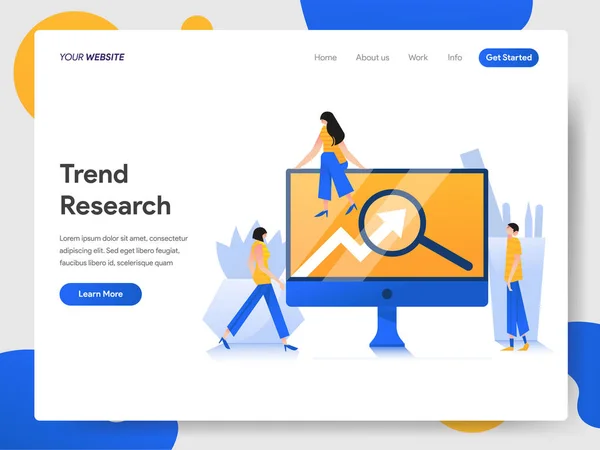Landing page template of Trend Research Illustration Concept. Mo
