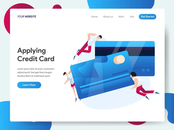Landingpage-Vorlage für das Konzept der Kreditkartenillustration. moder Vektorgrafiken